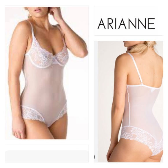 ARIANNE LINGERIE NWT CATHERINE COLLECTION SOFT CUP BODYSUIT IN WHITE Size M / L - Picture 1 of 11